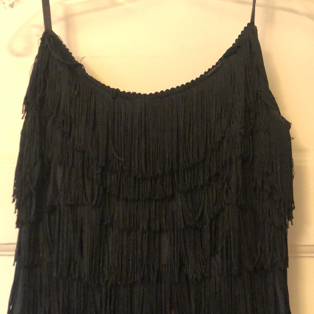 Vintage 1960s black fringe dress - Picture 5 of 5